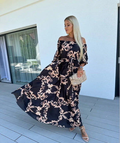 Off Shoulder - Casual Floral Dress - Lumikova