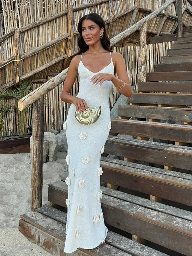 White Beach Maxi Elegant Dress - Lumikova