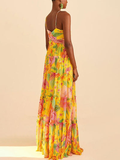 Addis Floral Dress - Rose Fill Green - Lumikova