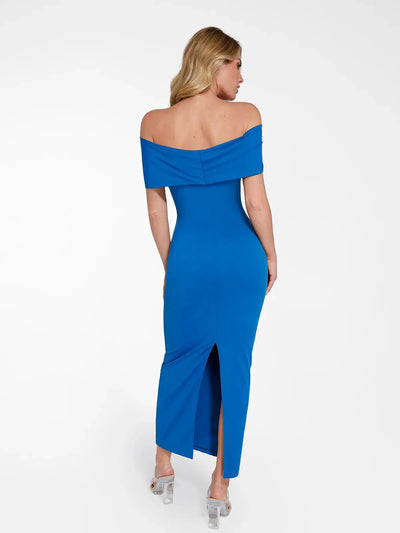 Shapewear Off-the-Shoulder Slim Column Maxi Dress