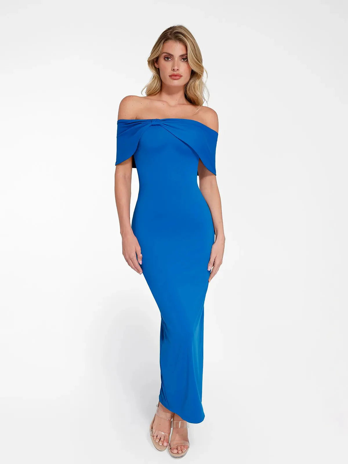 Shapewear Off-the-Shoulder Slim Column Maxi Dress