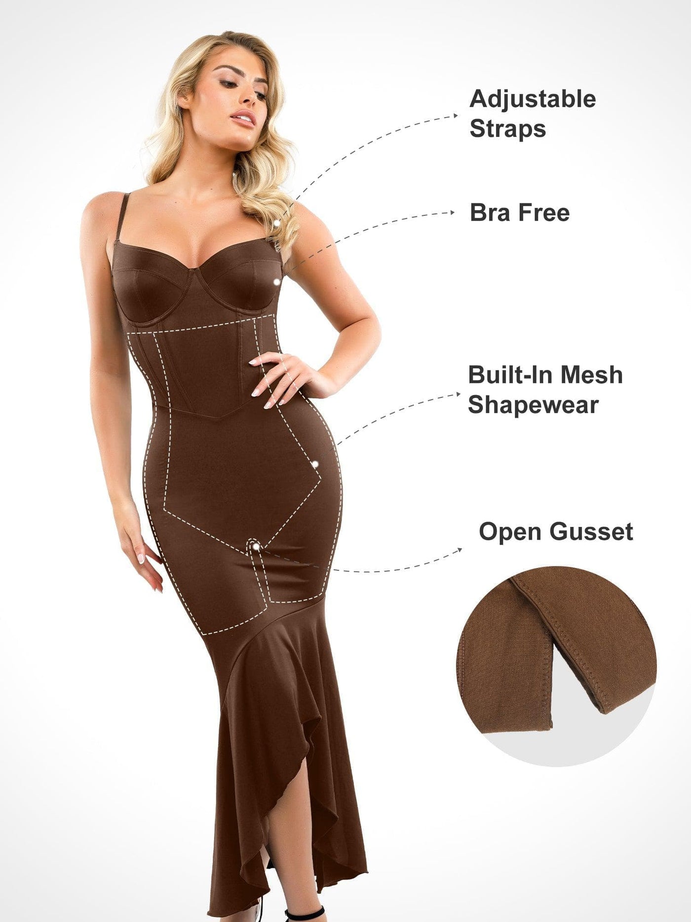 Shapewear Hourglass Corset Mermaid Maxi Dress