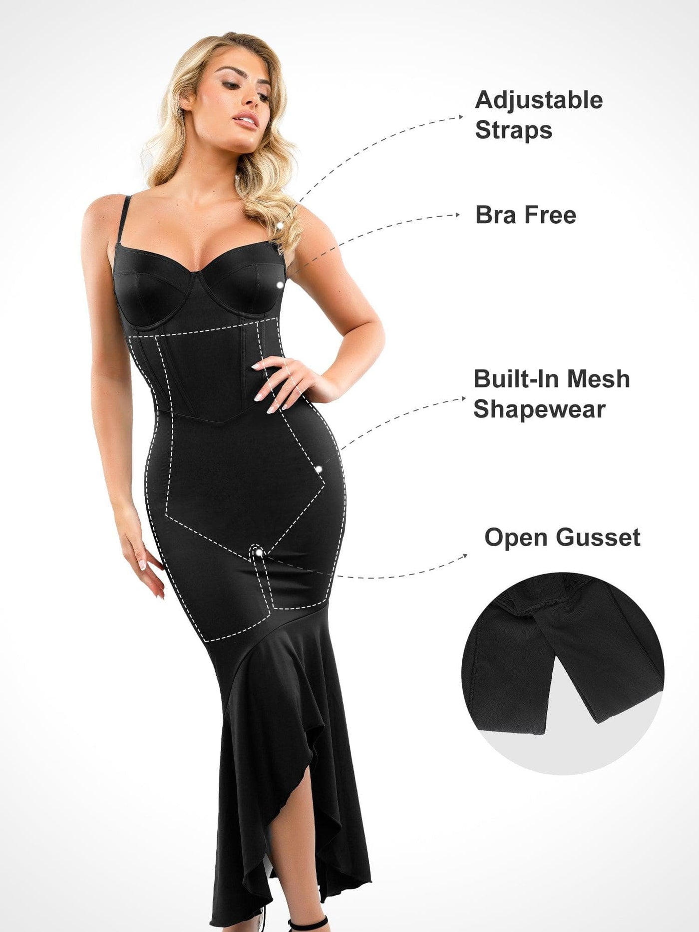 Shapewear Hourglass Corset Mermaid Maxi Dress