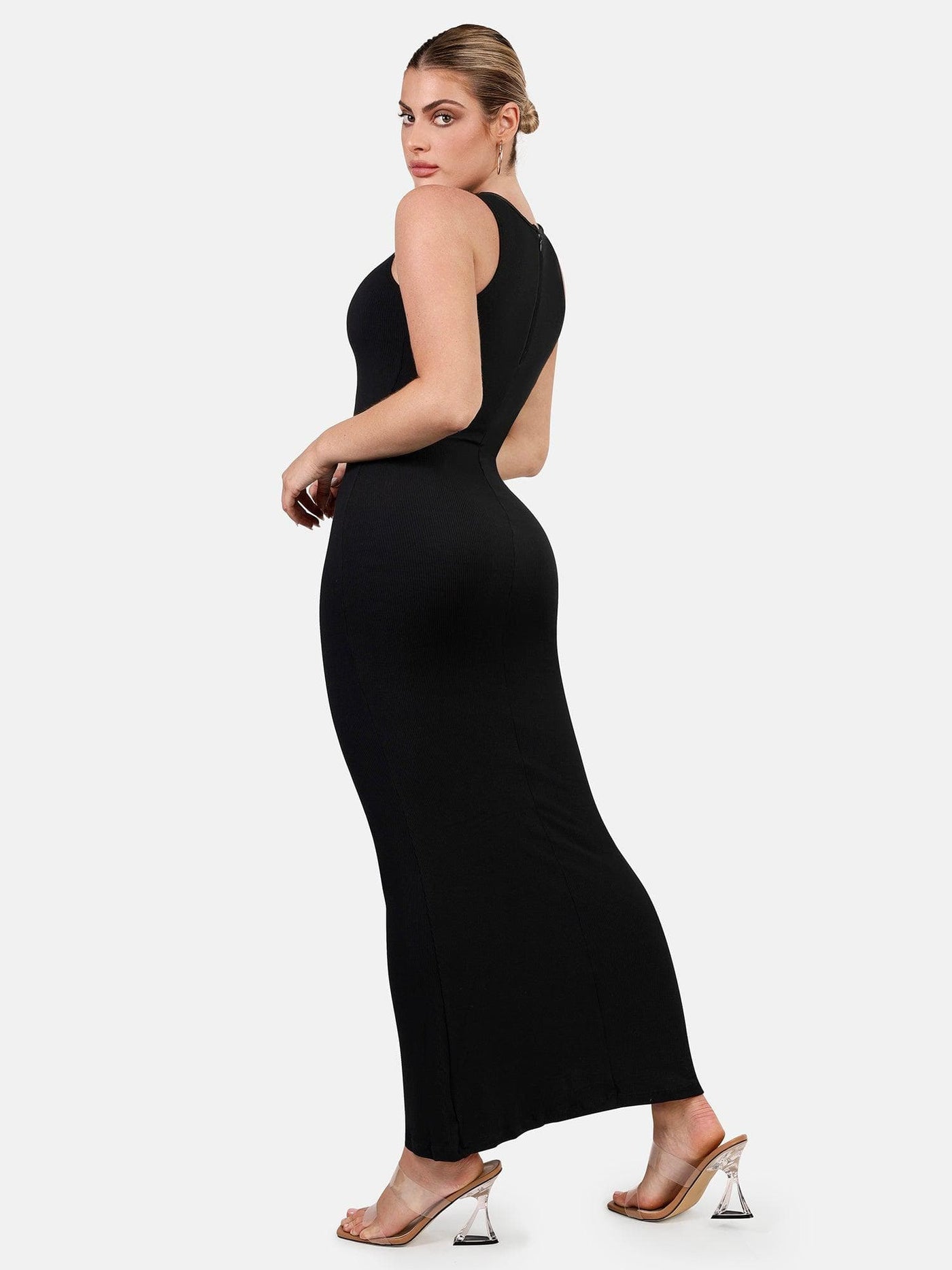 Shapewear Modal Sleeveless Crew Neck Slimming Maxi Dress