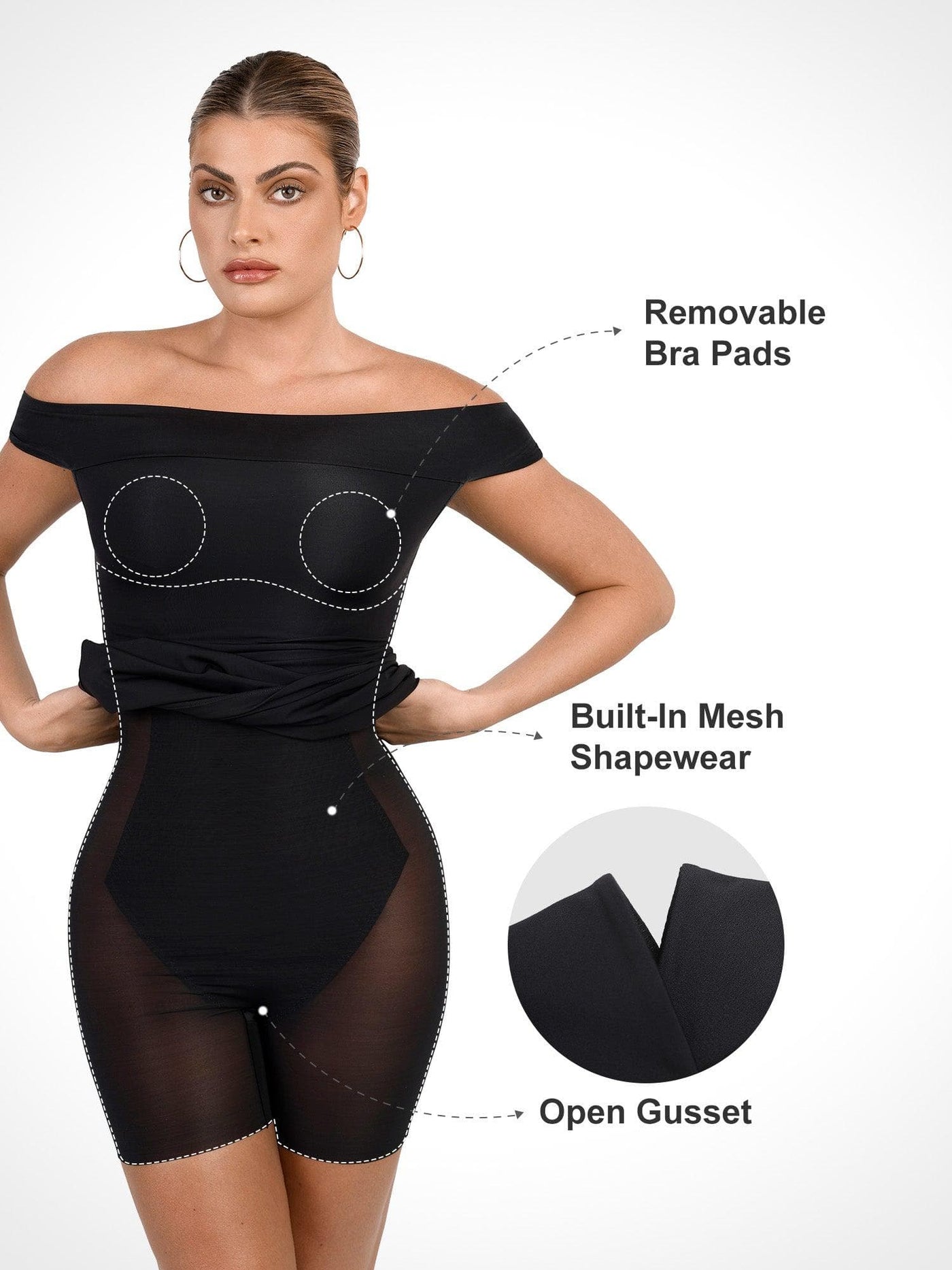 Shapewear Off-the-Shoulder Bodycon Mini Dress