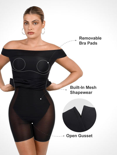 Shapewear Off-the-Shoulder Bodycon Mini Dress