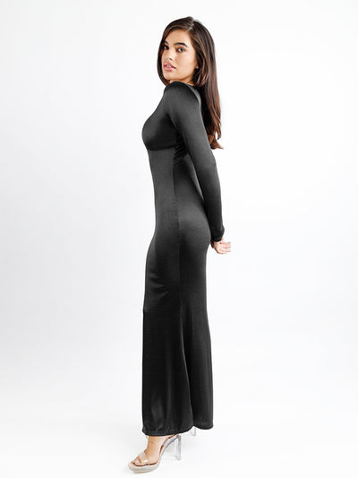 Shapewear Solid Shine Slimming Maxi Dresses or Bodysuit