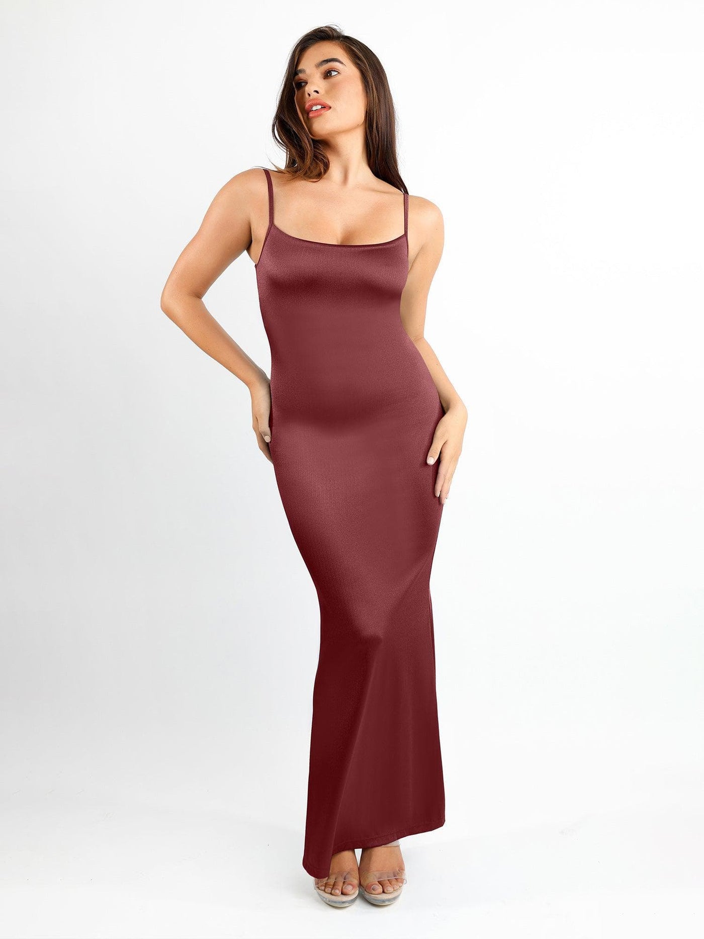 Shapewear Solid Shine Slimming Maxi Dresses or Bodysuit