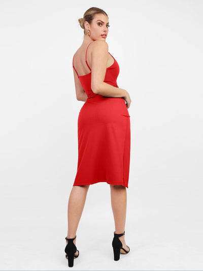 Shapewear Sculpting Wrap Midi Slip Dress