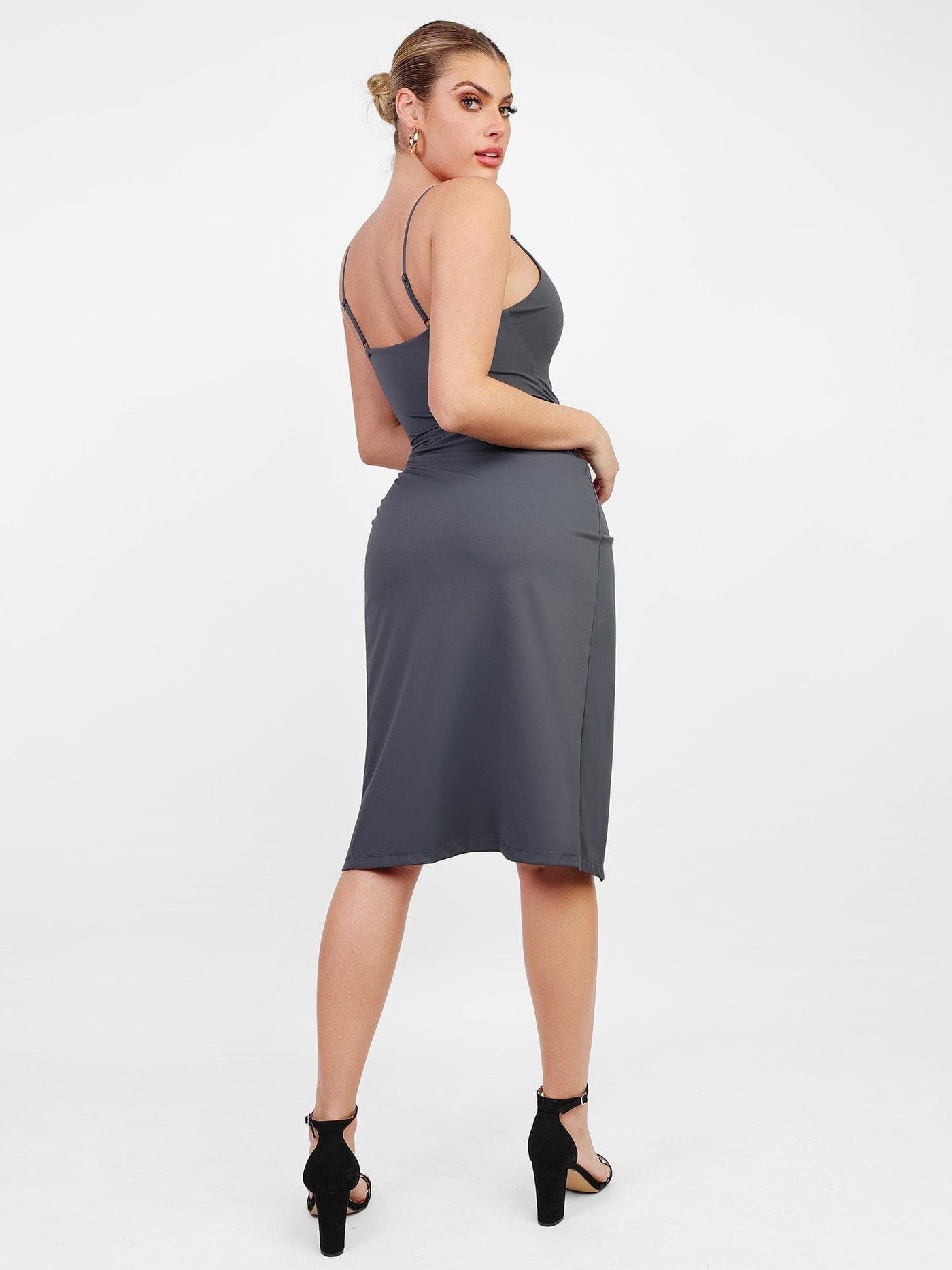 Shapewear Sculpting Wrap Midi Slip Dress