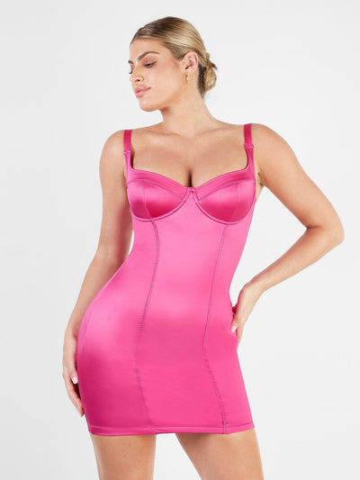 Shapewear Scuplting Satin Bustier Mini Dress