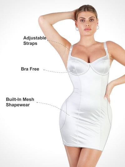 Shapewear Scuplting Satin Bustier Mini Dress