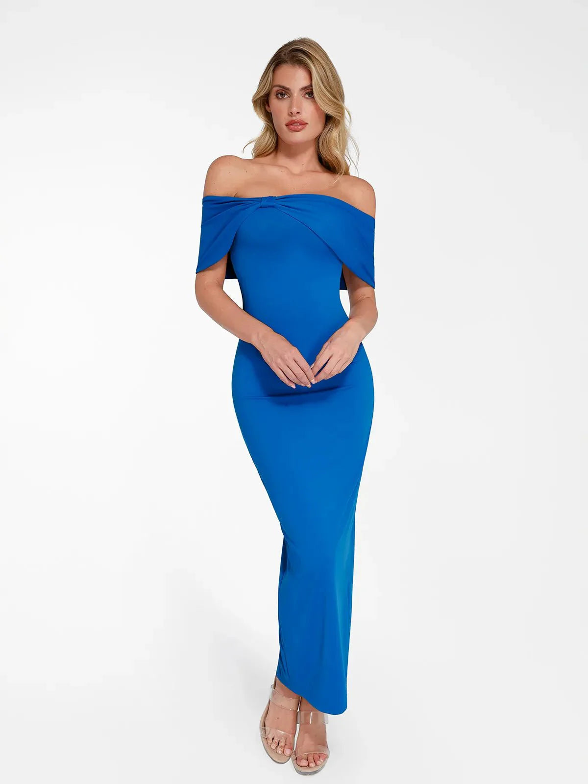 Shapewear Off-the-Shoulder Slim Column Maxi Dress