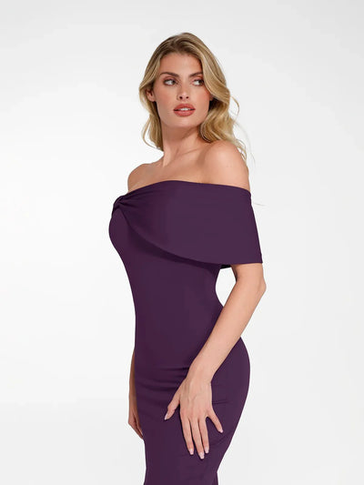 Shapewear Off-the-Shoulder Slim Column Maxi Dress