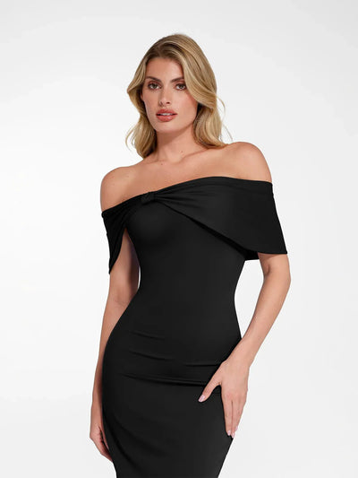 Shapewear Off-the-Shoulder Slim Column Maxi Dress