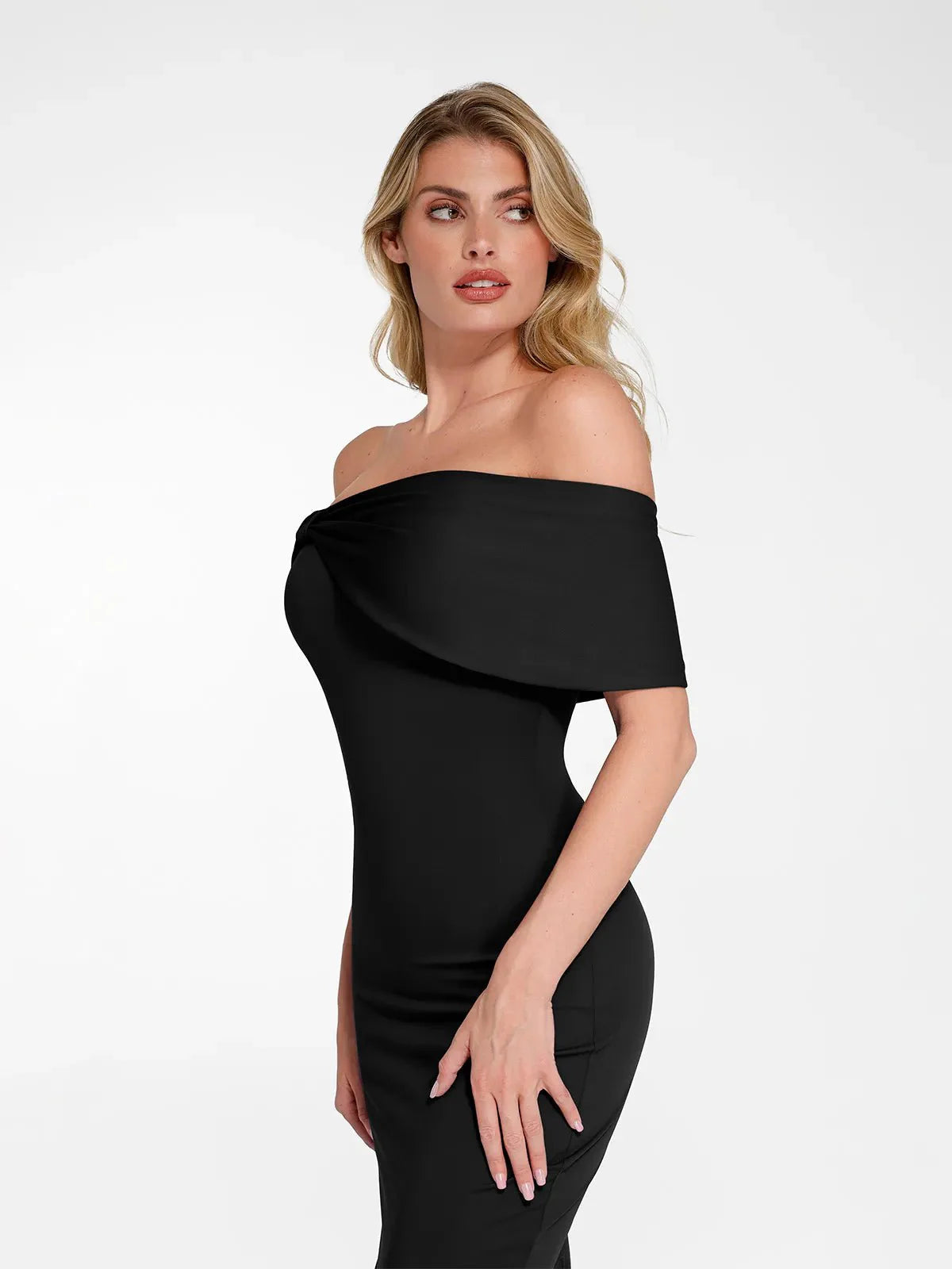 Shapewear Off-the-Shoulder Slim Column Maxi Dress