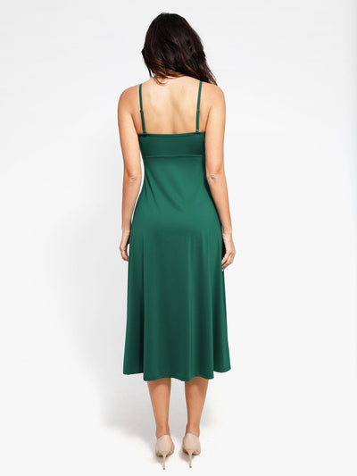 Shapewear Built-In Sculpting A-Line Midi Slip Dress