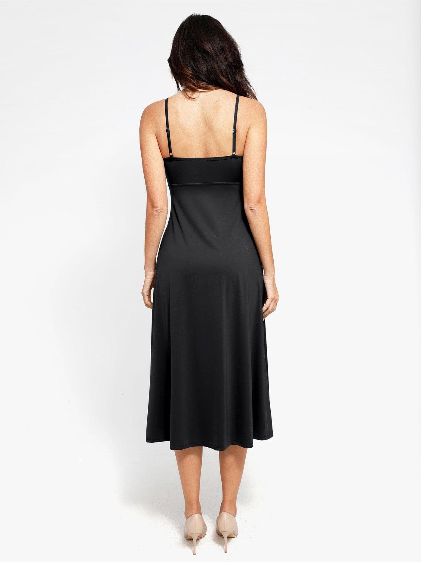 Shapewear Built-In Sculpting A-Line Midi Slip Dress