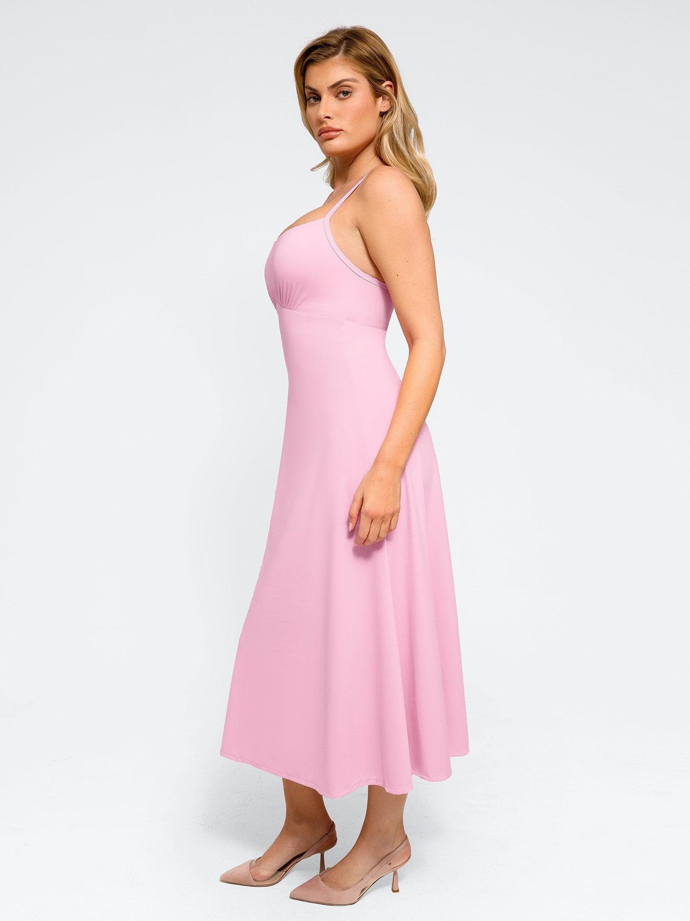 Shapewear Built-In Sculpting A-Line Midi Slip Dress