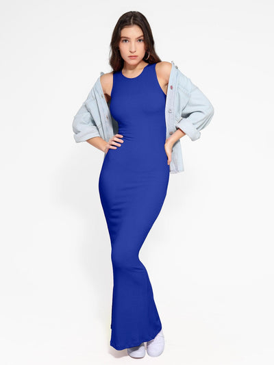 Shapewear Modal Sleeveless Crew Neck Slimming Maxi Dress