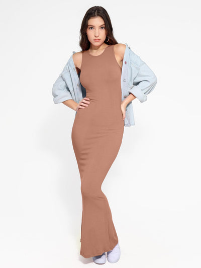 Shapewear Modal Sleeveless Crew Neck Slimming Maxi Dress