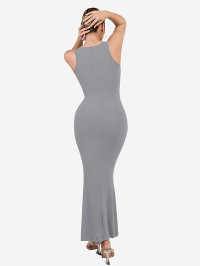 Shapewear Modal Sleeveless Crew Neck Slimming Maxi Dress