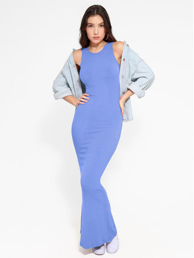 Shapewear Modal Sleeveless Crew Neck Slimming Maxi Dress