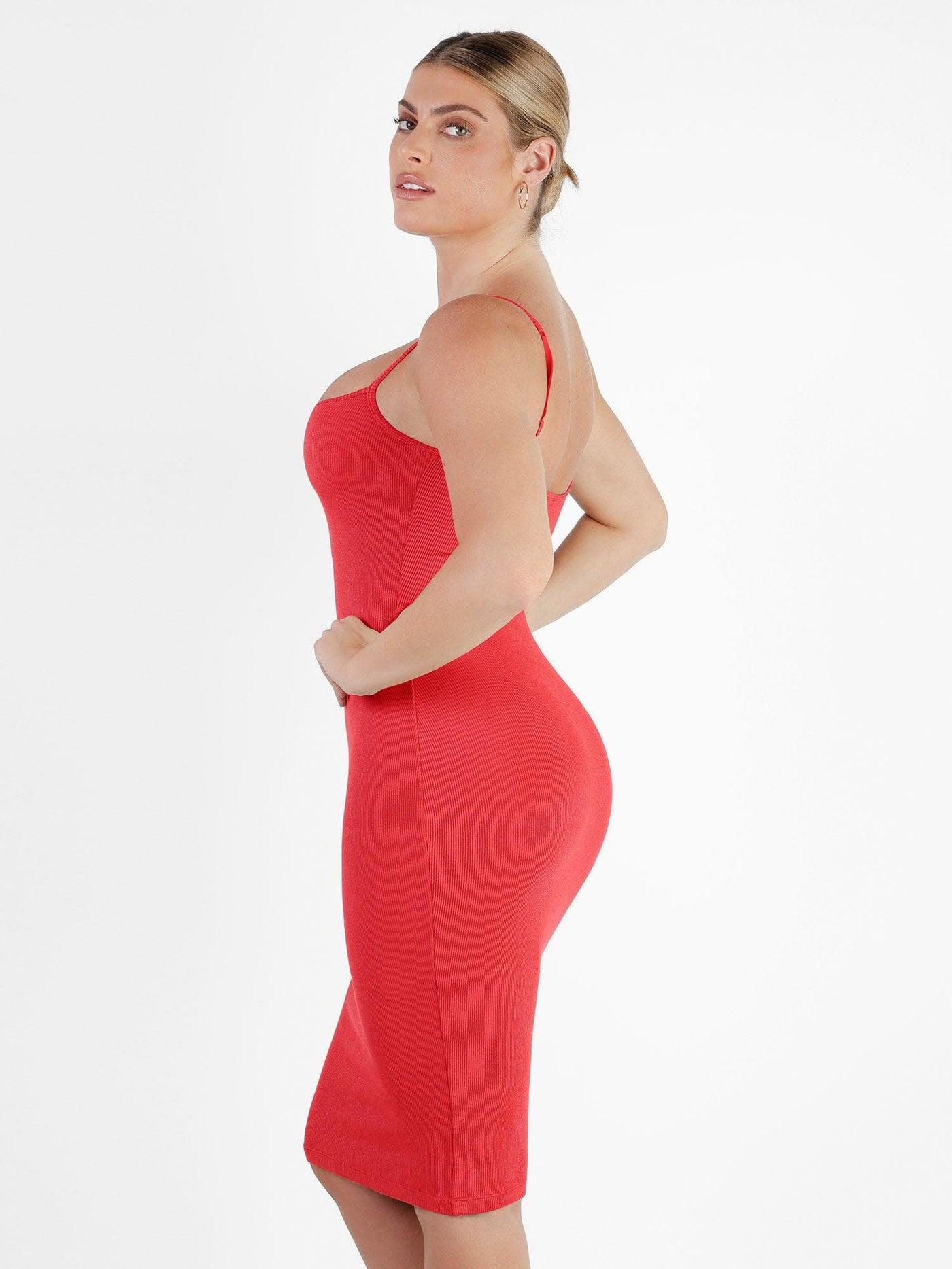 Shapewear Solid Modal Slimming Midi Slip Dress