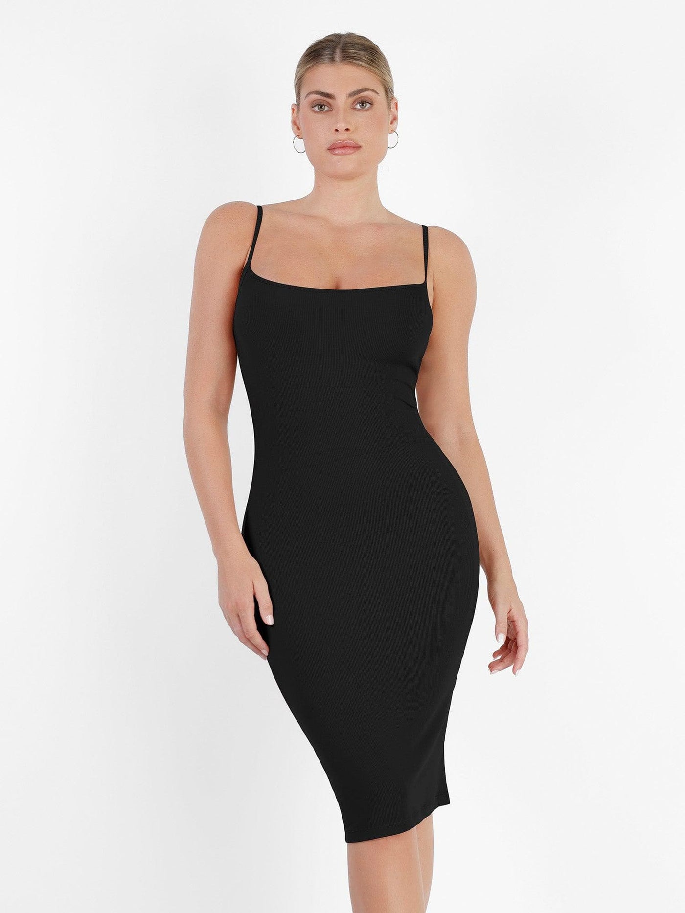 Shapewear Solid Modal Slimming Midi Slip Dress