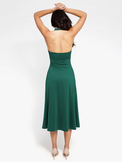 Shapewear Built-In Tummy Control A-Line Midi Dresses