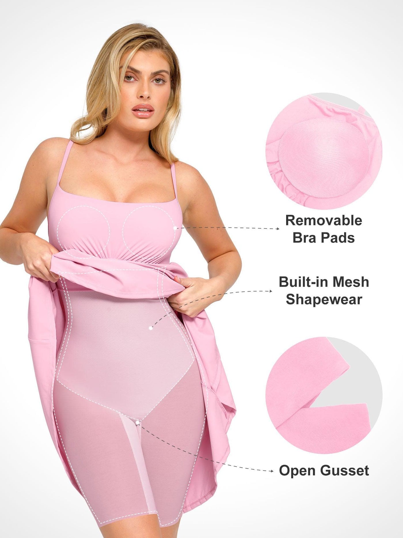 Shapewear Built-In Tummy Control A-Line Midi Dresses