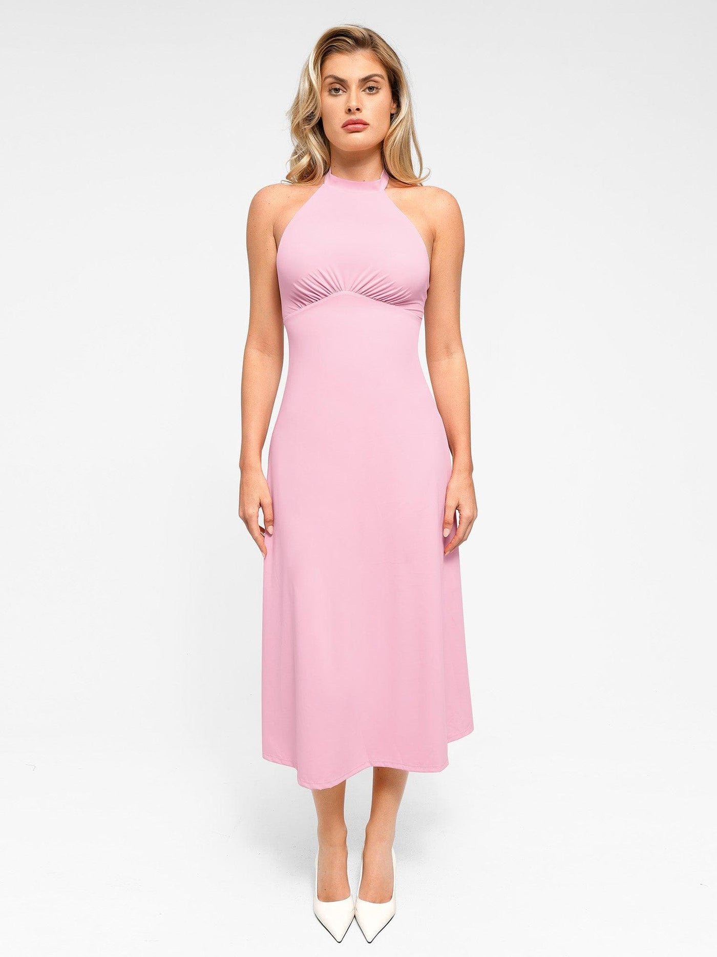 Shapewear Built-In Tummy Control A-Line Midi Dresses