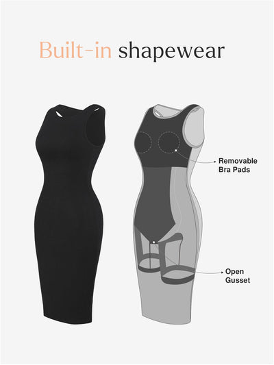 Shapewear Modal Tummy Control Midi Dresses