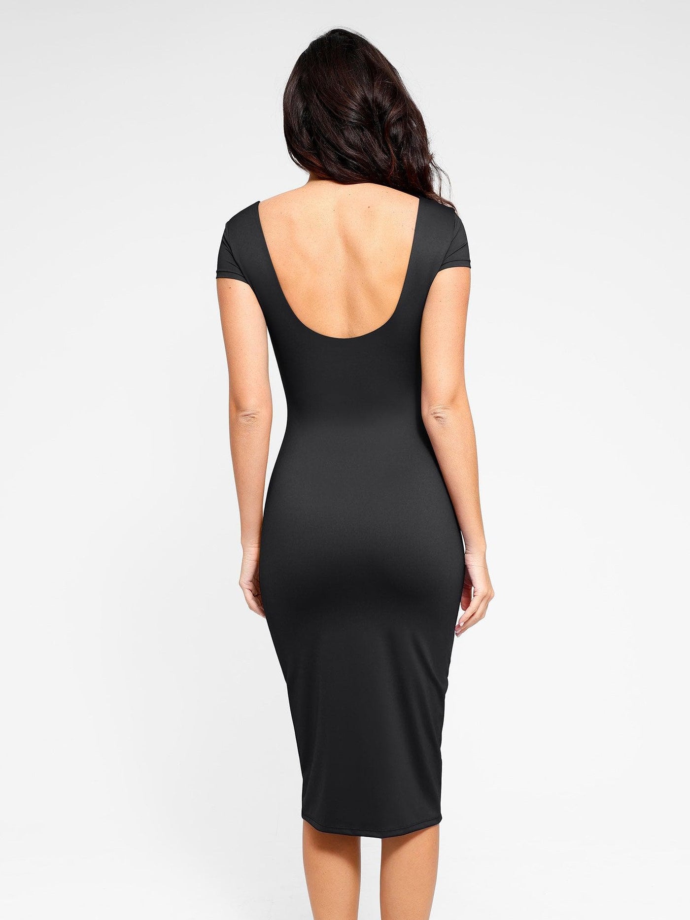 Shapewear Square Neck Slimming Midi Work Dress