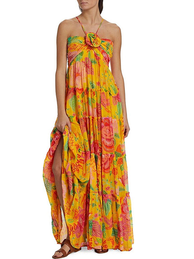 Addis Floral Dress - Rose Fill Green - Lumikova