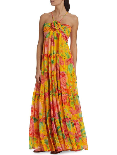 Addis Floral Dress - Rose Fill Green - Lumikova